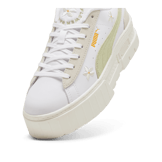 PUMA Mayze Embroidery Sneakers Women in White/Pistachio Green Angle 2