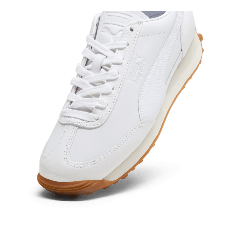 PUMA Easy Rider Leather Sneakers in White/Frosted Ivory Angle 2