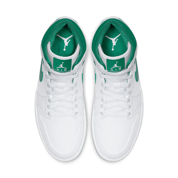 Jordan 1 Mid White Mystic Green Angle 1