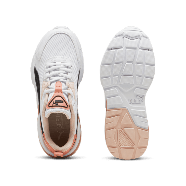 PUMA Vis2k Sneakers in White/Black/Deeva Peach (GS) Angle 0