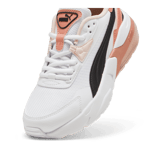 PUMA Vis2k Sneakers in White/Black/Deeva Peach (GS) Angle 2