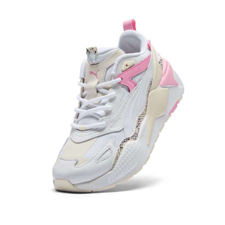 PUMA RS-X Efekt Anidescent Sneakers in White/Pink Lilac Angle 2