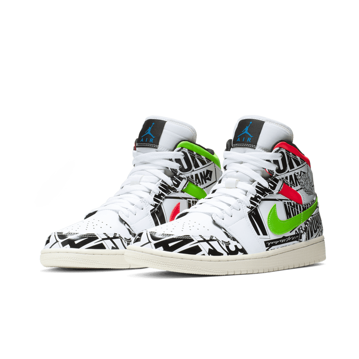 Jordan 1 Mid All Over Logos Angle 2