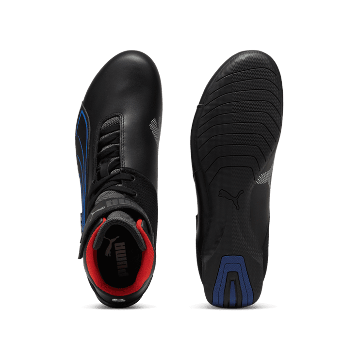PUMA BMW M Motorsport Future Cat Mid Sneakers in Black/Cool Cobalt Angle 0