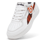 PUMA Porsche Legacy CA Pro Tartan Sneakers in White/Redmazing Angle 2