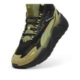 PUMA BMW M Motorsport RS-X Mid Sneakers in Black/Calming Green Angle 2