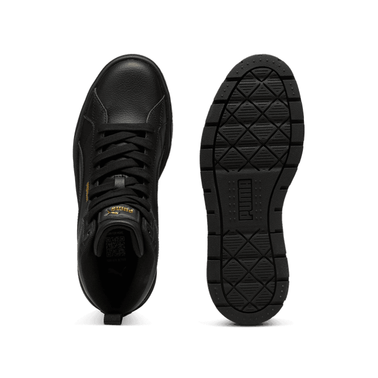 PUMA Karmen II Mid Sneakers in Black/Gold Angle 0