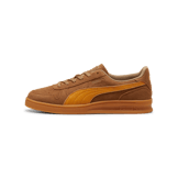 PUMA Indoor R-Suede Sneakers in Chocolate Chip/Sport Yellow Angle 1