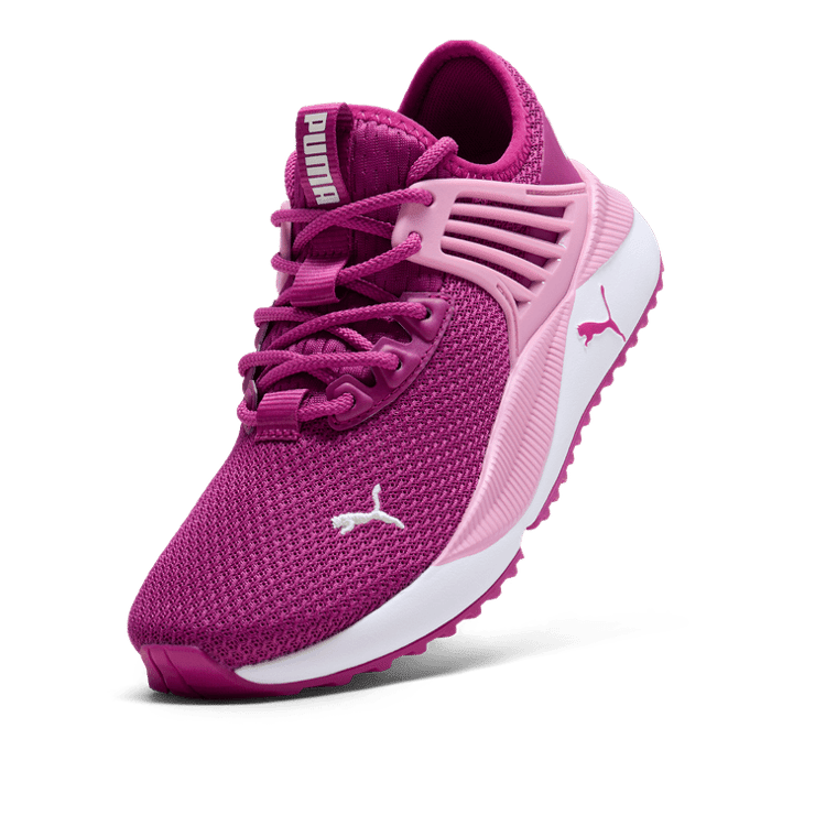 PUMA Pacer Future Sneakers Big in Magenta Gleam/Mauved Out/Alpine Snow (GS) Angle 2