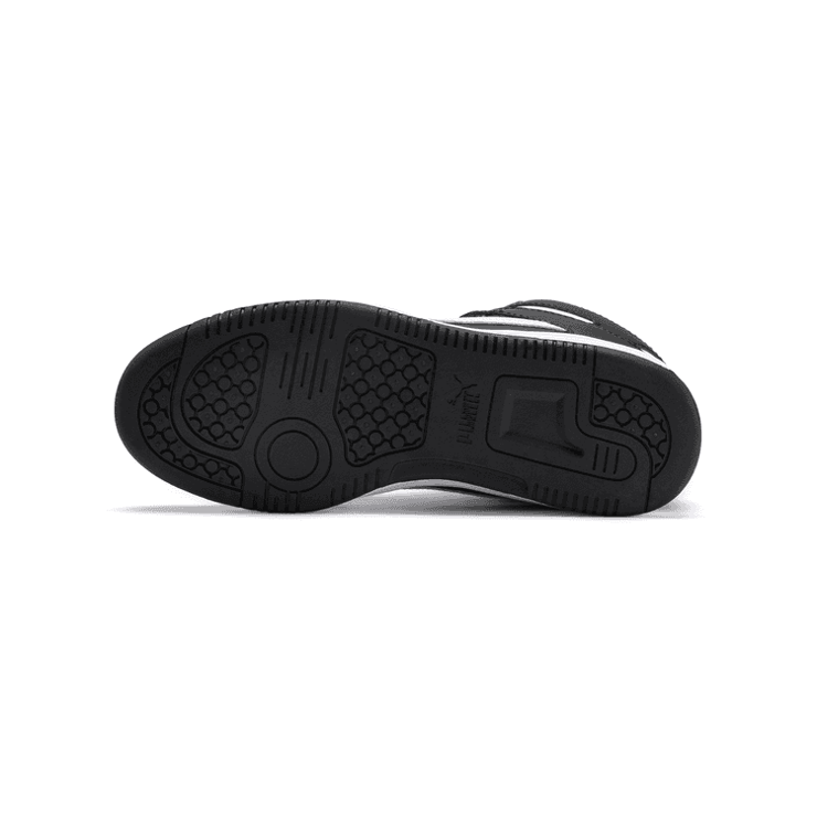 PUMA Rebound LayUp Mid Sneakers Big in Black/White (GS) Angle 0