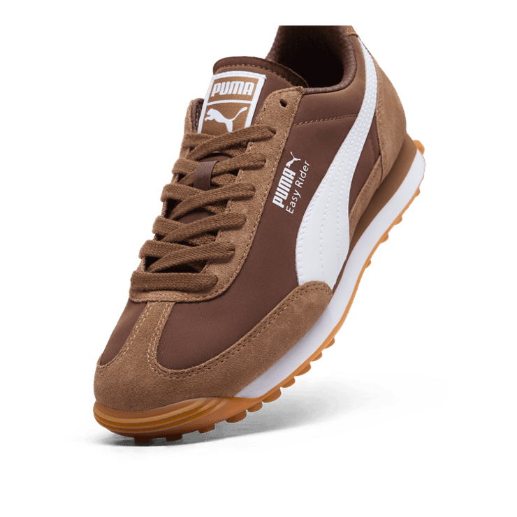 PUMA Easy Rider SN Sneakers in Haute Coffee/White/Espresso Brown Angle 2