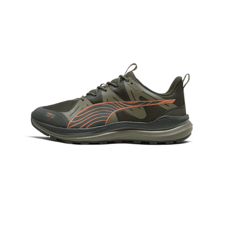 PUMA Reflect Lite Trail PTX in Dark Olive/Olive/Maple Syrup Angle 1
