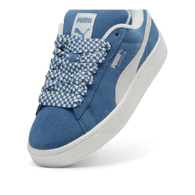 PUMA Suede XL Lace Sneakers in Blue Horizon/White Angle 2
