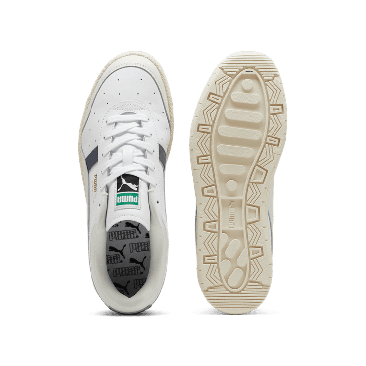 PUMA Seoul Leather Sneakers in White/Galactic Grey Angle 0