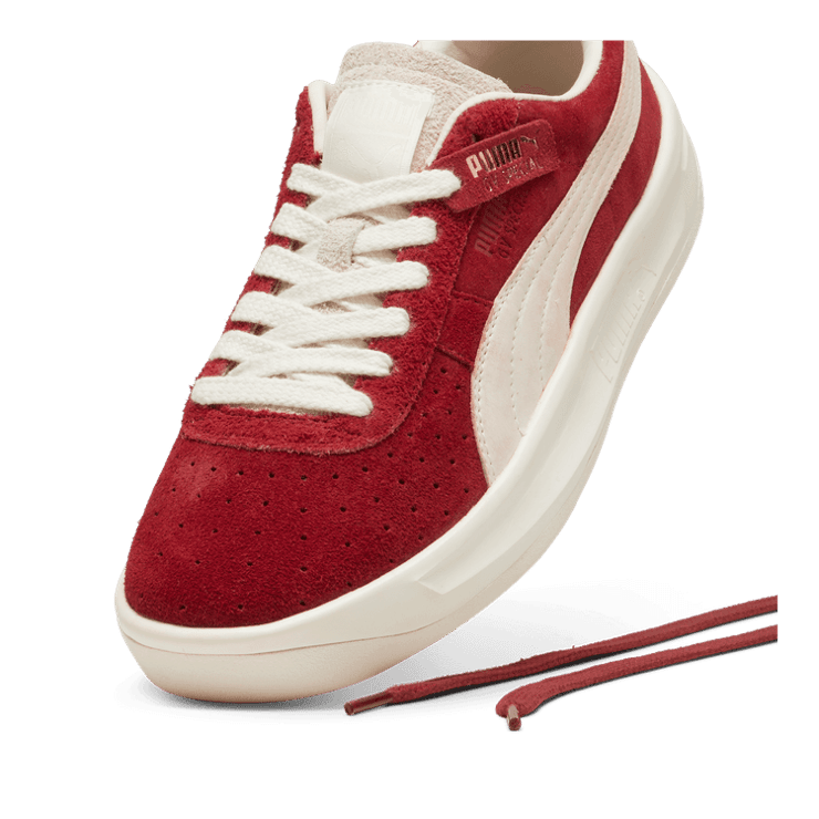 PUMA GV Special Suede Sneakers in Intense Red/Frosted Ivory Angle 2