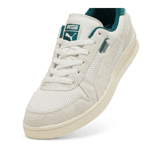 PUMA Indoor Mesh Sneakers in Warm White/Dark Myrtle Angle 2
