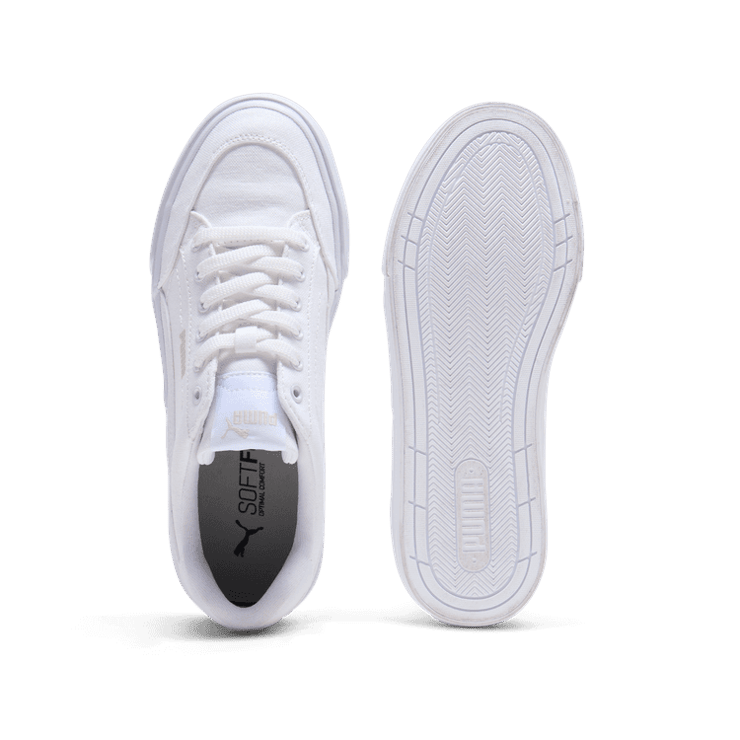 PUMA Court Classic Vulc Womens Sneakers in White/Alpine Snow Angle 0