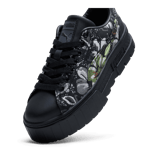 PUMA Mayze Dark Floral Sneakers in Black/Silver/Smokey Grey Angle 2