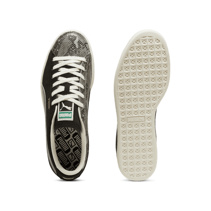 PUMA Suede Split Sneakers in Black/Smokey Grey/Frosted Ivory Angle 0