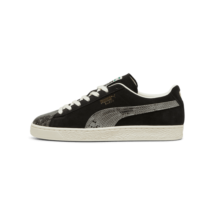 PUMA Suede Split Sneakers in Black/Smokey Grey/Frosted Ivory Angle 1