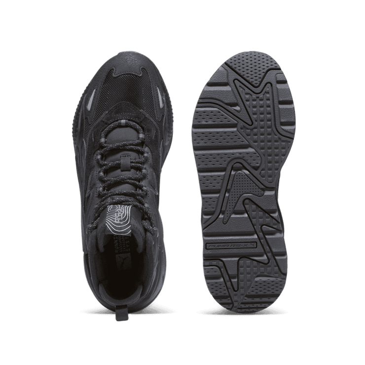 PUMA RS-X Hi Sneakers in Black/Shadow Grey Angle 0