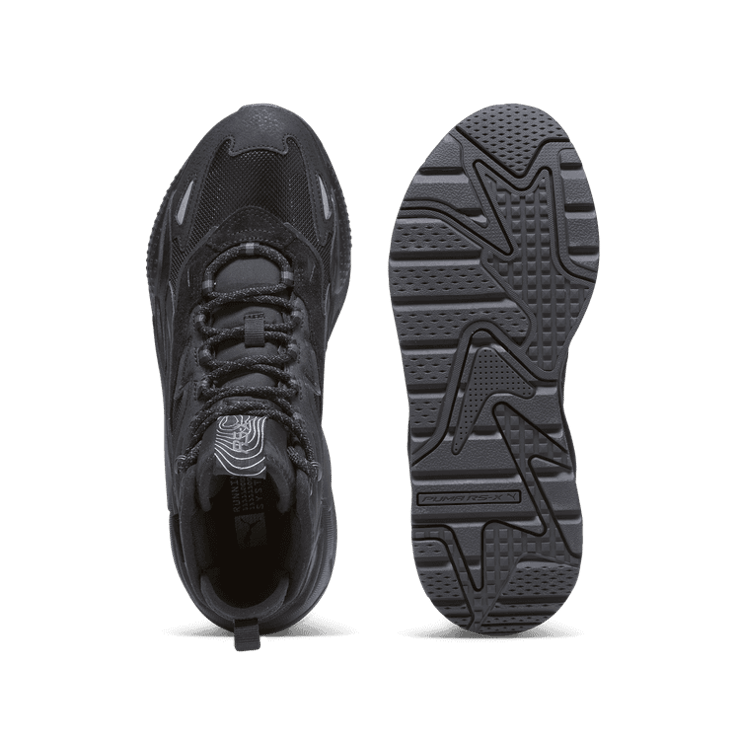 PUMA RS-X Hi Sneakers in Black/Shadow Grey Angle 0