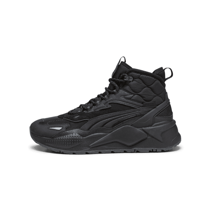 PUMA RS-X Hi Sneakers in Black/Shadow Grey Angle 1