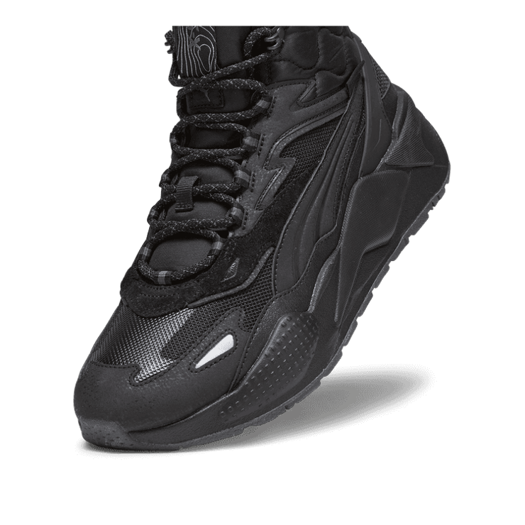 PUMA RS-X Hi Sneakers in Black/Shadow Grey Angle 2