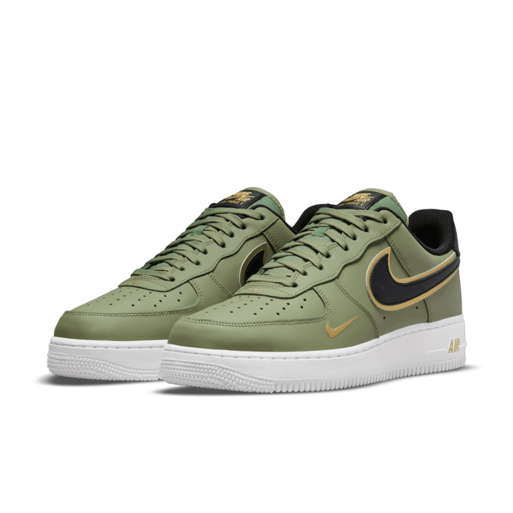 Nike Air Force 1 Low '07 LV8 Double Swoosh Olive Gold Black Angle 2