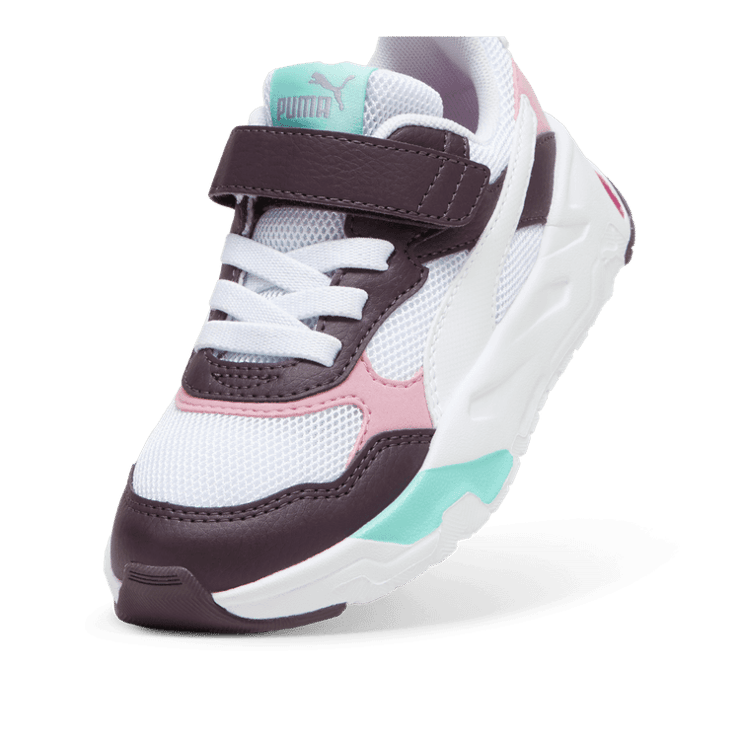 PUMA Trinity Sneakers in Midnight Plum/White/Mint (PS) Angle 2