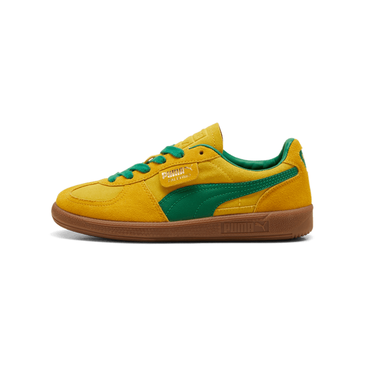 PUMA Palermo Sneakers in PelÃ© Yellow Sizzle/Archive Green Angle 1