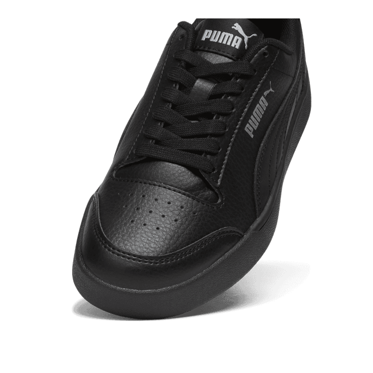 PUMA Shuffle Sneakers in Black/Silver (GS) Angle 2