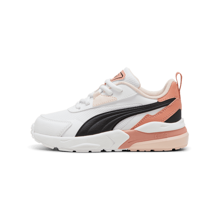PUMA Vis2k Sneakers in White/Black/Deeva Peach (PS) Angle 1