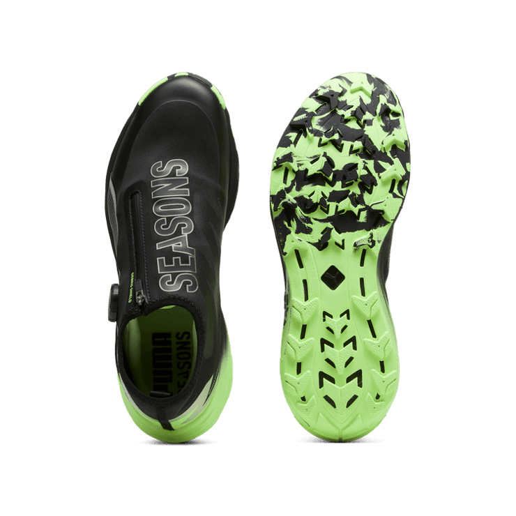 PUMA SEASONS Voyage NITRO⢠3 Disc Trail Running in Black/Silver/Fizzy Apple Angle 0