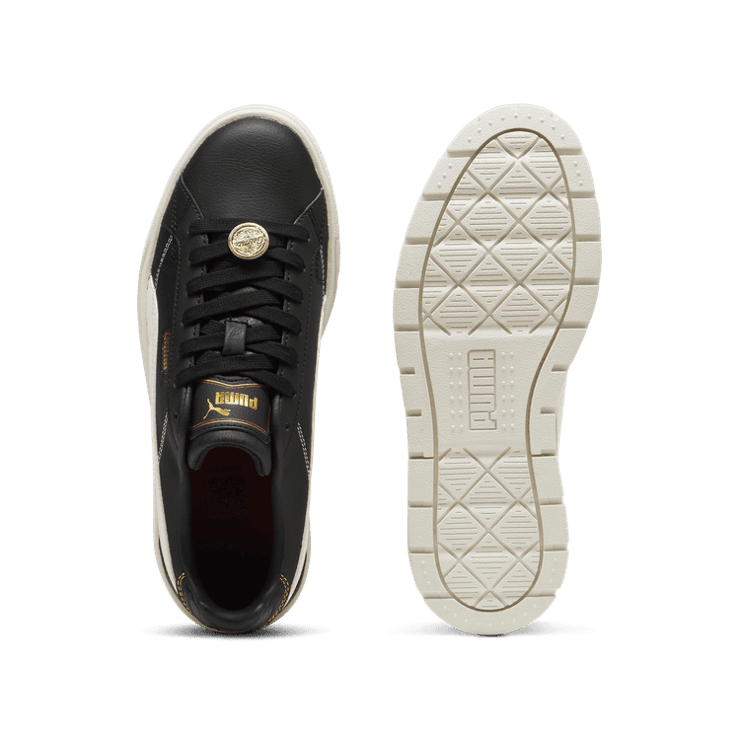 PUMA Karmen II Class Act Sneakers in Black/White/Gold Angle 0