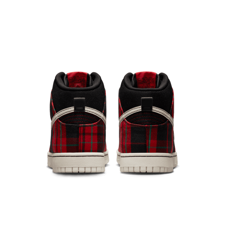 Nike Dunk High Tartan Black Red Plaid Angle 3