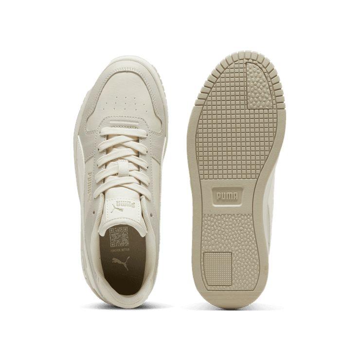 PUMA Carina Street Animal Fever Sneakers in Alpine Snow/Warm White/Desert Dust Angle 0