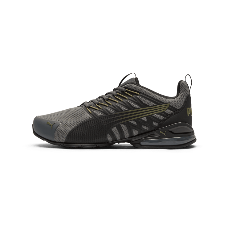 PUMA Voltaic Evo Wide in Cool Dark Grey/Black/Olive Angle 0