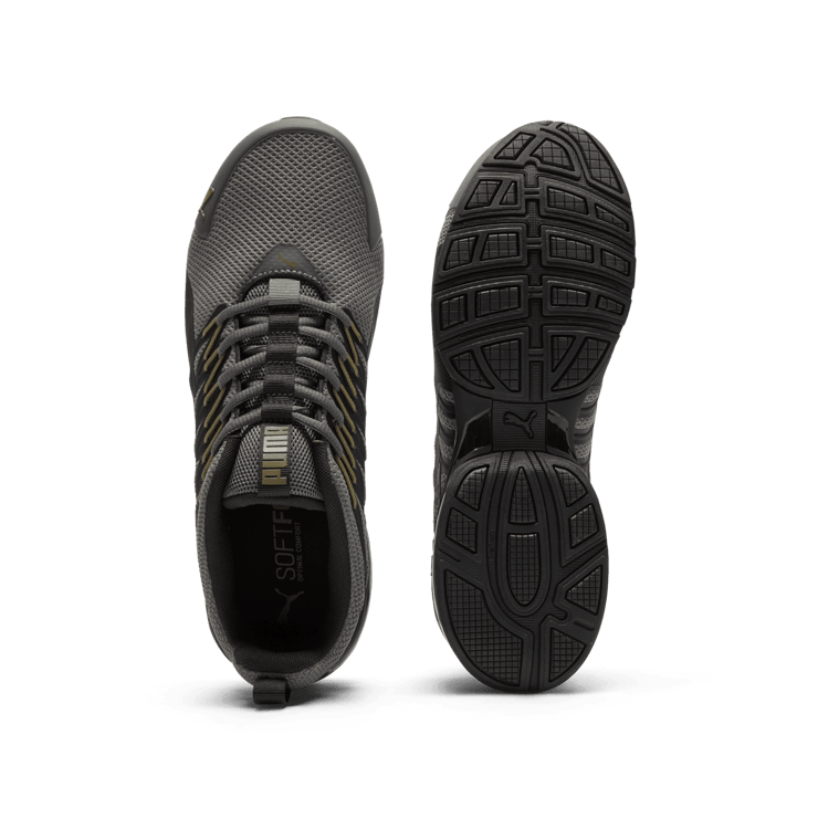 PUMA Voltaic Evo Wide in Cool Dark Grey/Black/Olive Angle 1