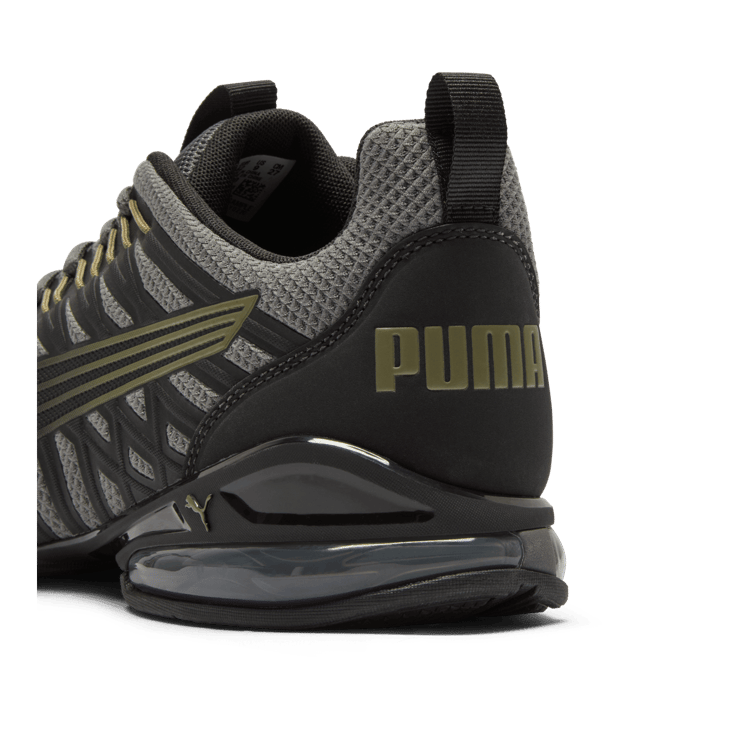 PUMA Voltaic Evo Wide in Cool Dark Grey/Black/Olive Angle 4