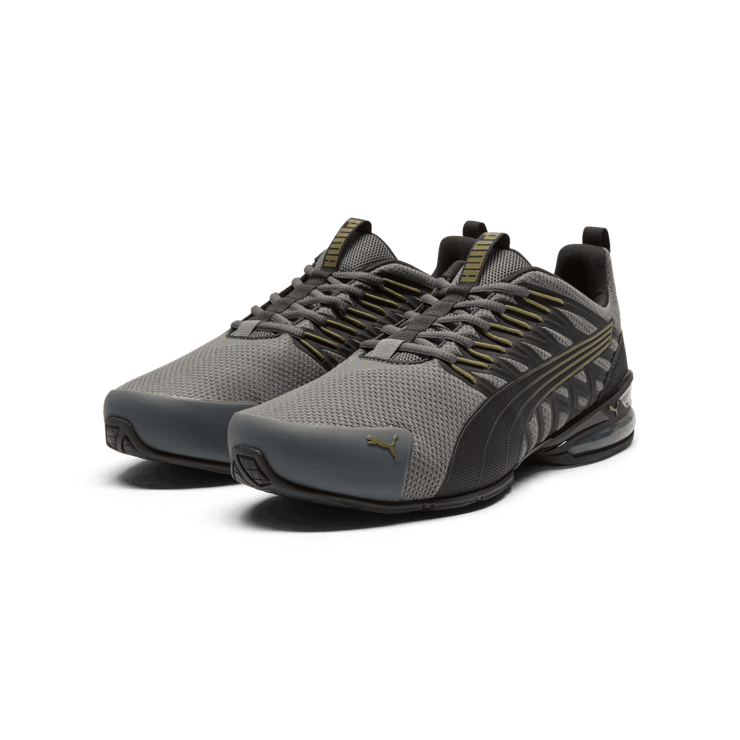 PUMA Voltaic Evo Wide in Cool Dark Grey/Black/Olive Angle 5