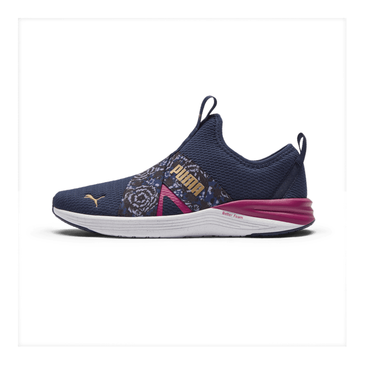 PUMA Better Foam Prowl Winter Bloom Slip-On in Dark Blue Angle 1