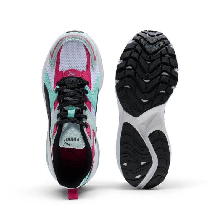 PUMA Hypnotic LS Elevate Sneakers in White/Black/Frosted Dew Angle 0