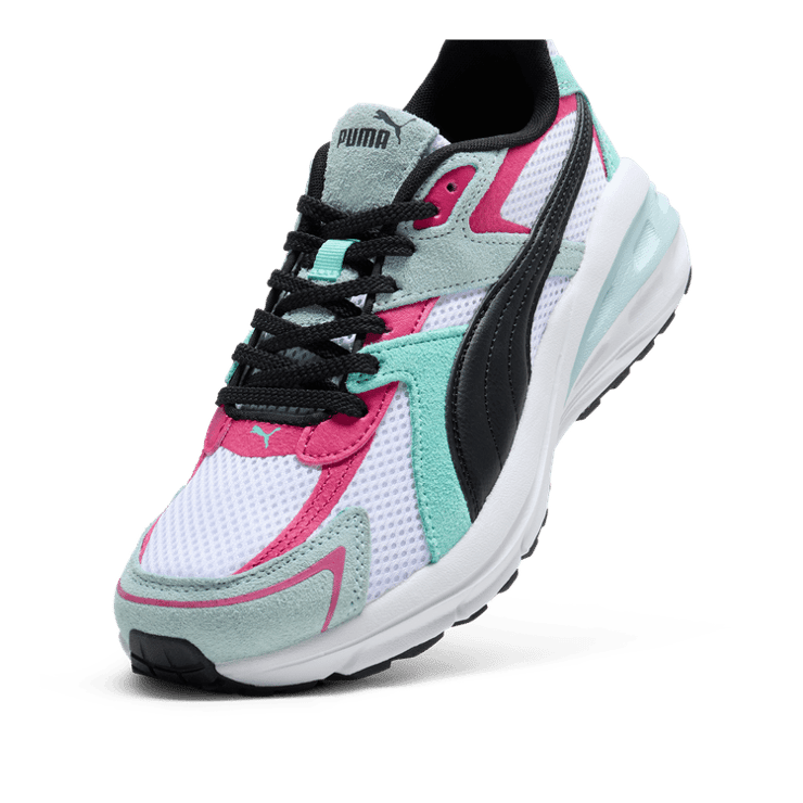 PUMA Hypnotic LS Elevate Sneakers in White/Black/Frosted Dew Angle 2