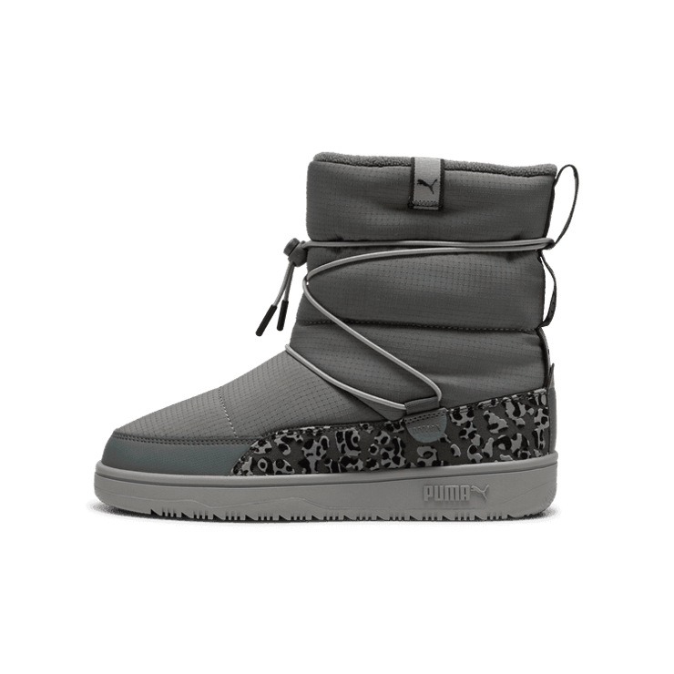 PUMA Snowbae Animal Boots Women in Mineral Grey/Black Angle 1