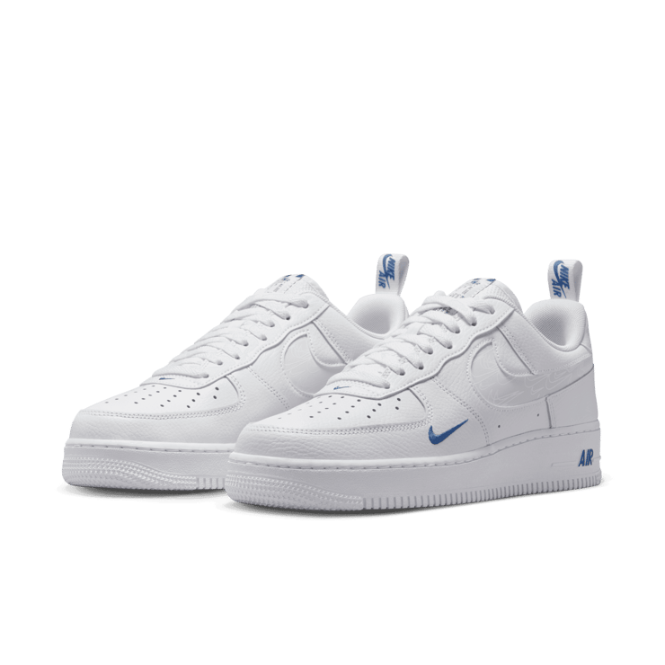 Nike Air Force 1 LV8 White Dark Marina Blue Angle 2