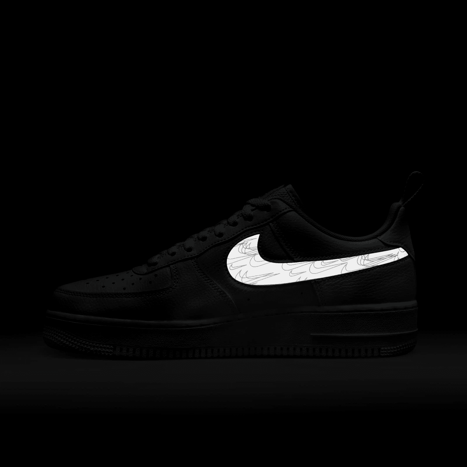 nike af1s black and white reflectives lv8