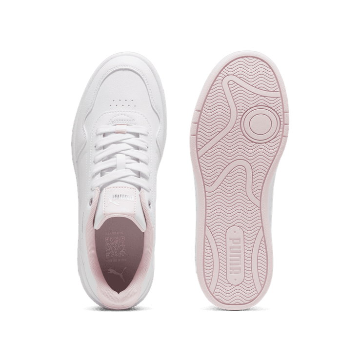 PUMA Court Classy Sneakers in White/Whisper Of Pink/Silver Angle 0