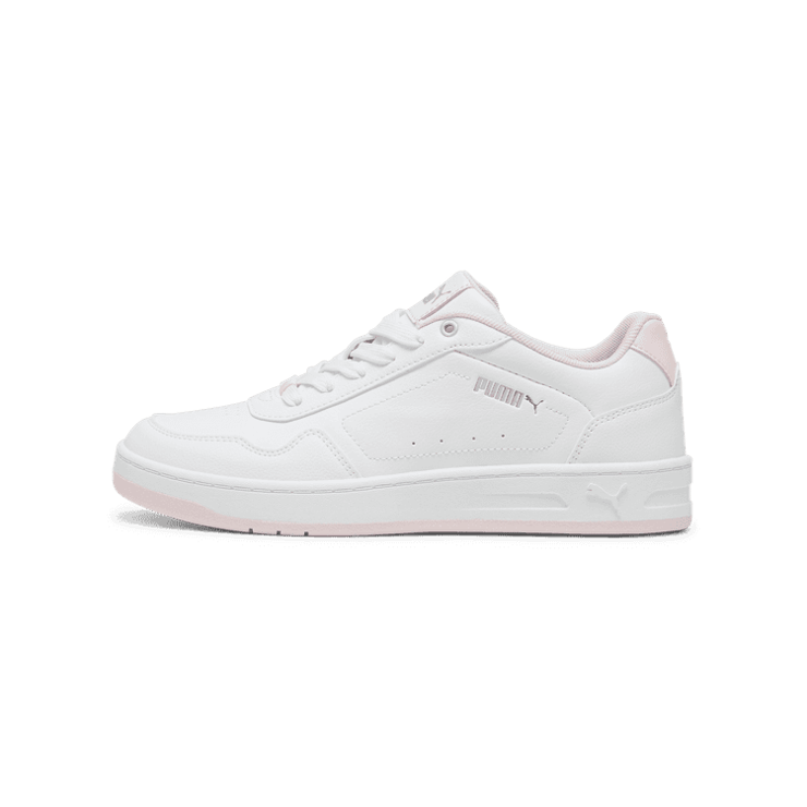 PUMA Court Classy Sneakers in White/Whisper Of Pink/Silver Angle 1