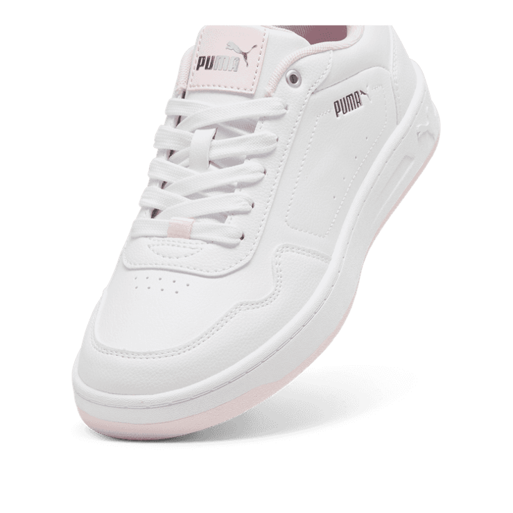 PUMA Court Classy Sneakers in White/Whisper Of Pink/Silver Angle 2